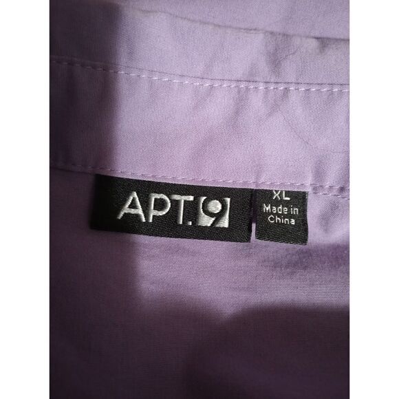 Apt 9 Shirt Ladies Extra Large Lavender Capped‎ Sleeve Button Front - Picture 5 of 7